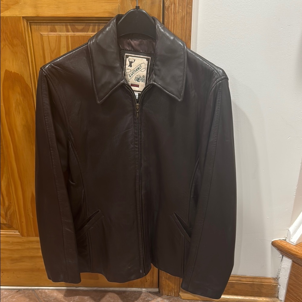 Luciano Barbera Chocolate Leather Jacket